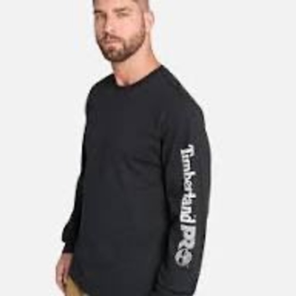 NWT Timberland PRO Men Base Plate Blended Lg Sleeve T-Shirt Black Logo XXXL